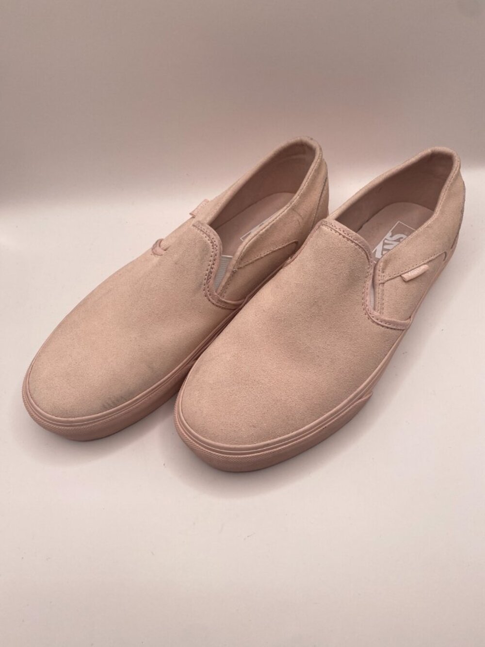 Vans Womens Pink Suede Asher Plaatform Slip On Sneaker Sz 10